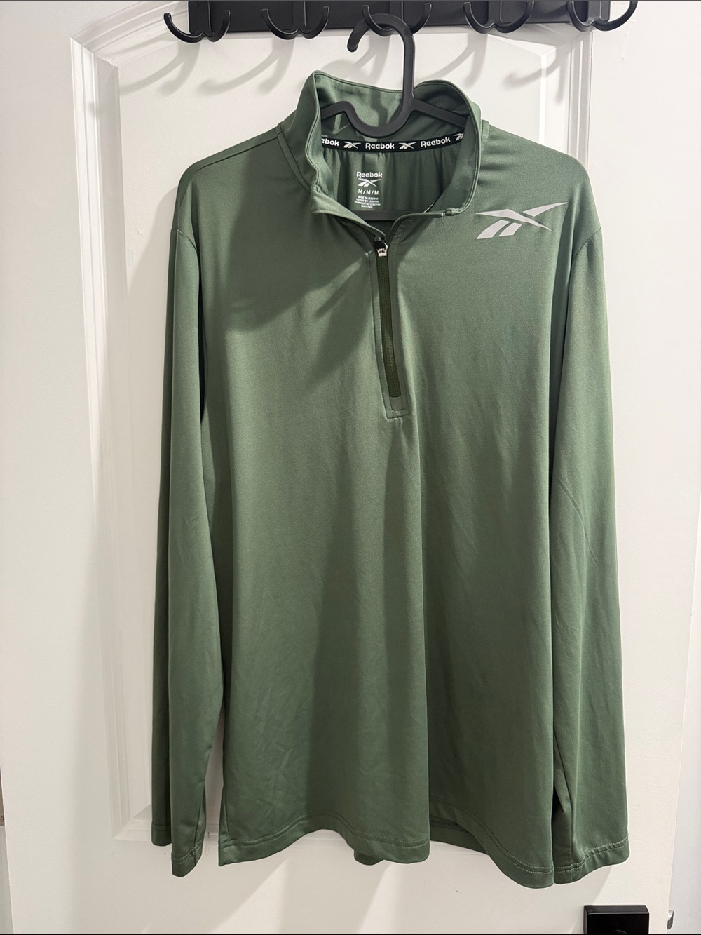 Reebok Olive Green Men's Quarter-Zip Performance Pullover